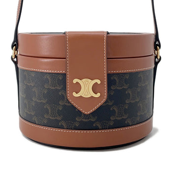 Celine Shoulder Bag Triomphe Tambour Vanity Leather Medium 195192 Celine Bags