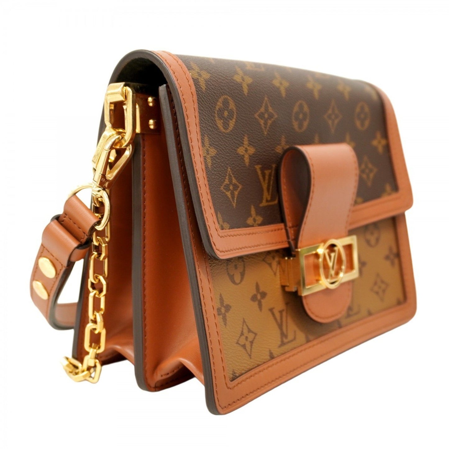 Louis Vuitton Monogram Reverse Dauphine Mm Handbag M45958 Brown 2-Way Bag