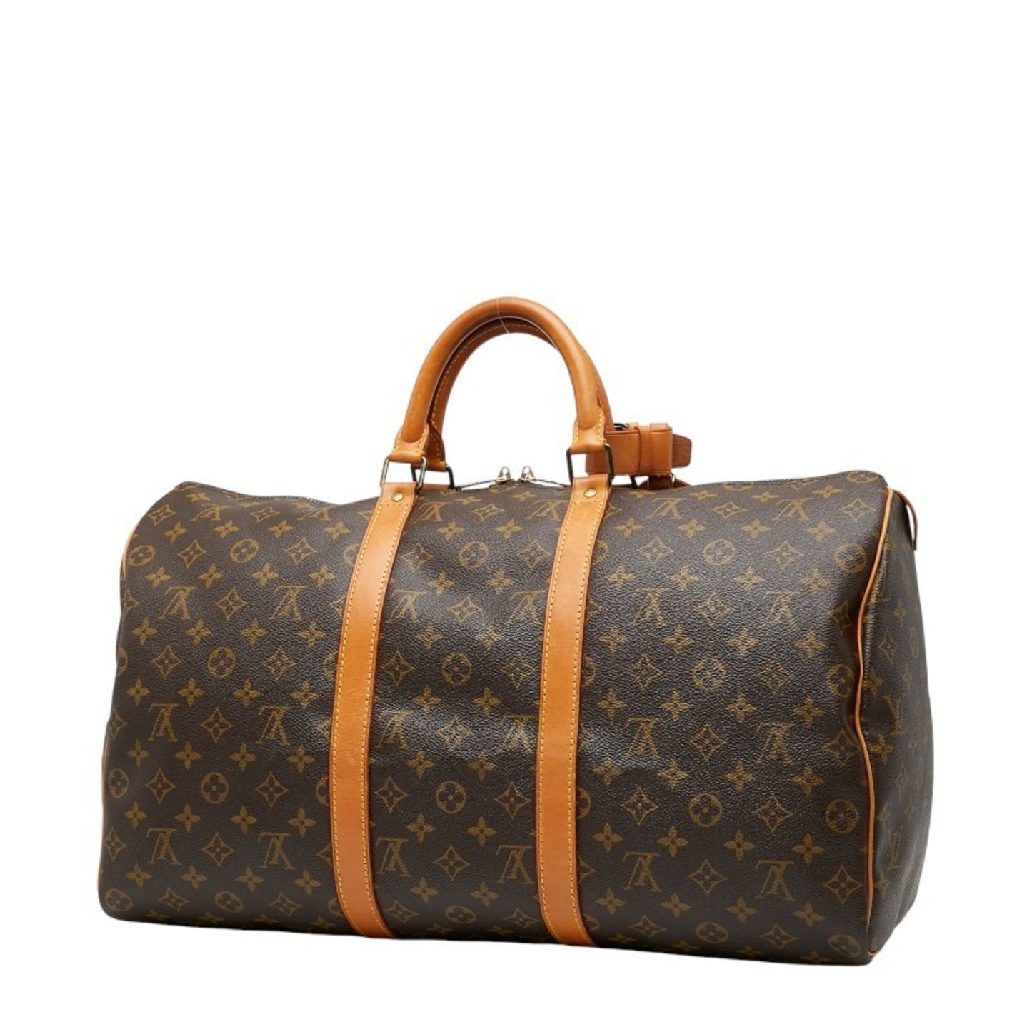 Louis Vuitton Monogram Keepall 50 Boston Bag M41426 Brown Leather