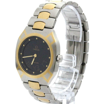 Polished Omega Seamaster Polaris Analog Digital 18K Gold Steel Watch Bf579628