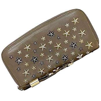 Jimmy Choo Round Long Wallet Ec-22525 Beige Filipa Leather 2Jk4Fz Jimmy Choo Star Studs