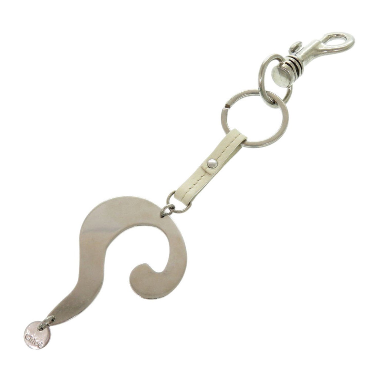 Chlo Chloe Key Ring Question Charm Keychain Metal/Metal Orange 1873