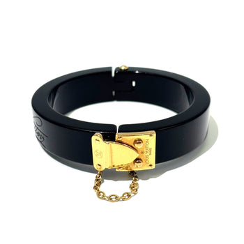 Louis Vuitton Lockme Bangle Bracelet Black Gold Plastic M66761 Louis Vuitton