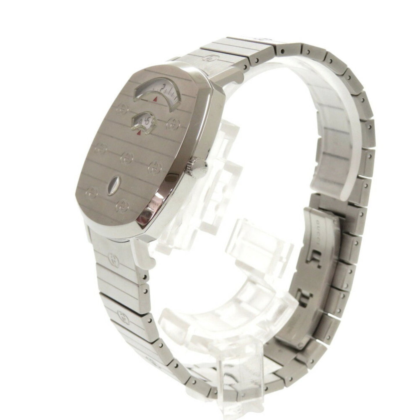 Unused Gucci Grip Ya1574401 Ss Silver Quartz Watch 1535Gucci