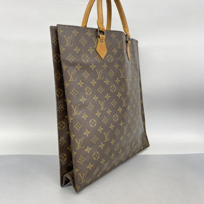 Louis Vuitton Monogram Sac Plat Tote Bag M51140 Brown