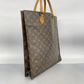 Louis Vuitton Monogram Sac Plat Tote Bag M51140 Brown