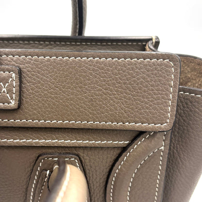Celine Luggage Nano Shopper Greige Leather Handbag Shoulder Bag