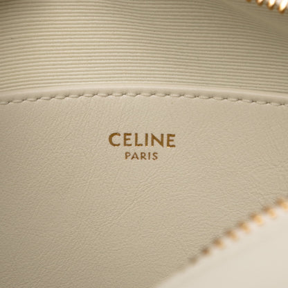 Celine C Charm Crossbody Shoulder Bag White Leather