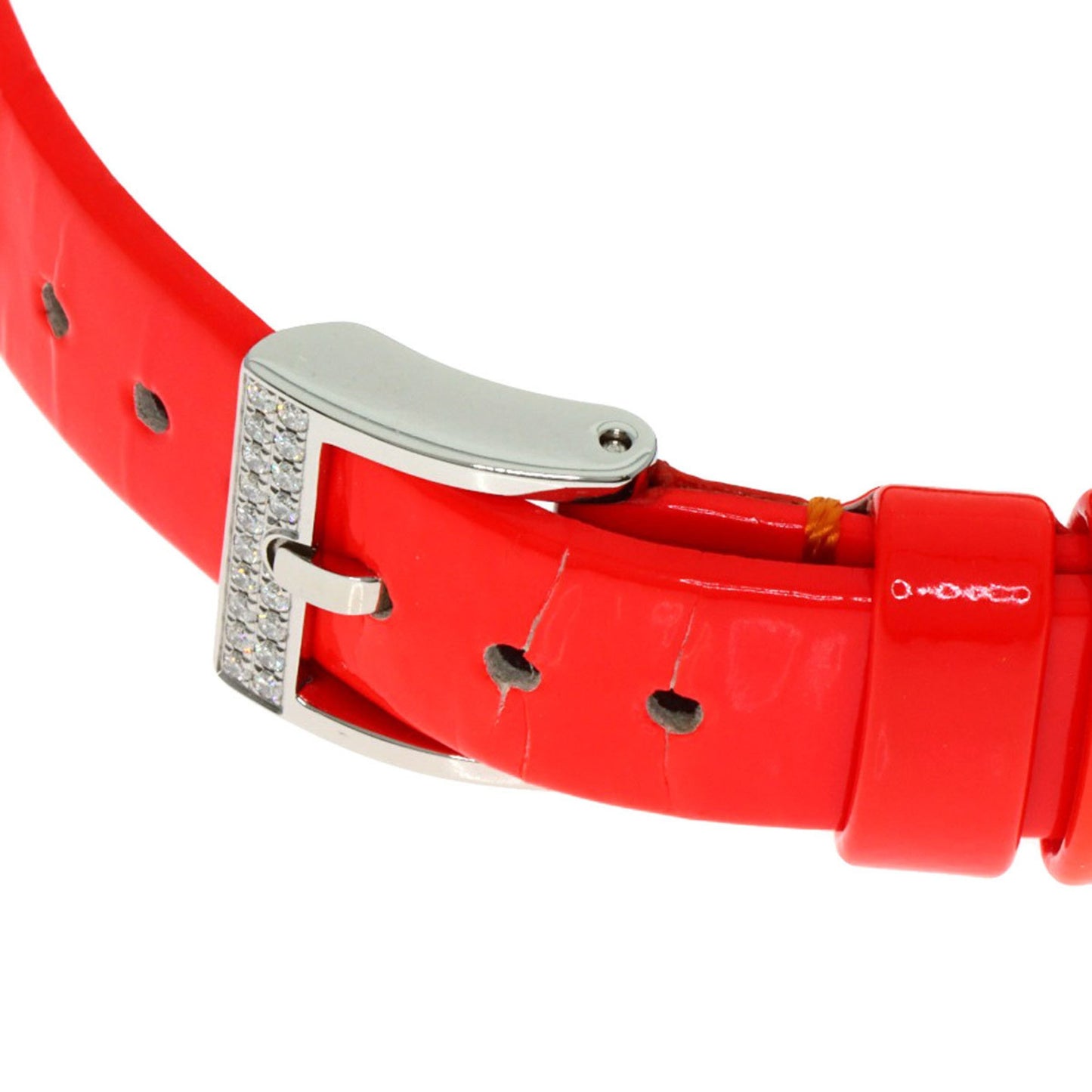 Christian Dior Cd040110 La Mini D Deux Diamond Watch In Stainless Steel/Leather