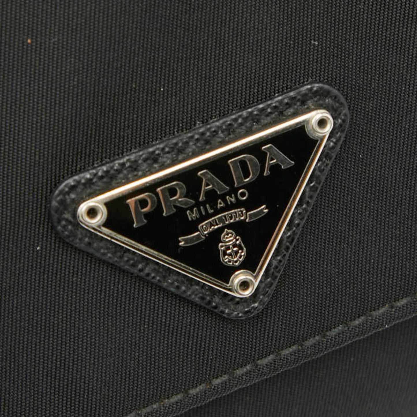 Prada Triangle Logo Plate Long Wallet Bag 1N1351 Black Nylon