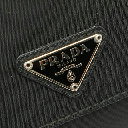 Prada Triangle Logo Plate Long Wallet Bag 1N1351 Black Nylon