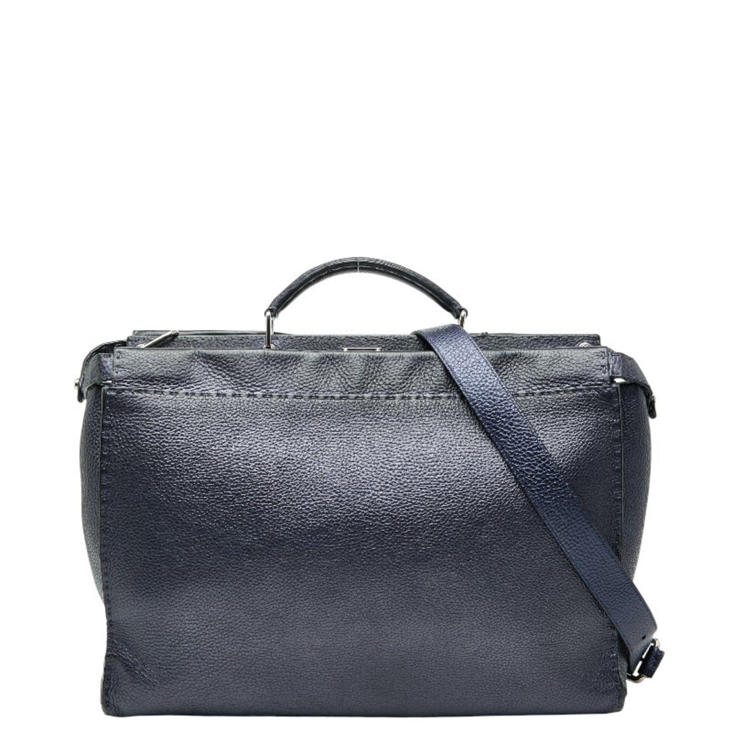 Fendi Selleria Peekaboo Fit Bugseye Monster Business Bag Shoulder 2-Way Navy Leather