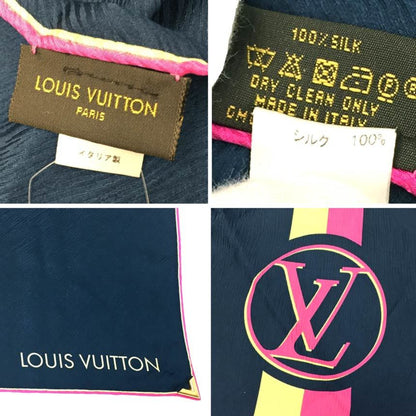 Louis Vuitton Louis Vuitton Scarf Muffler Carre Myepi M73915 100% Silk Navy Aq4339