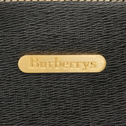 Burberry Nova Check Handbag In Black Leather
