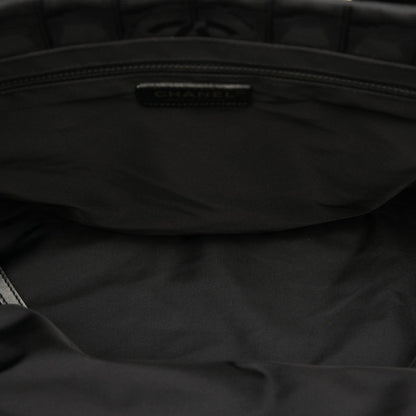 Chanel New Travel Line Handbag Tote Bag Black Nylon Leather