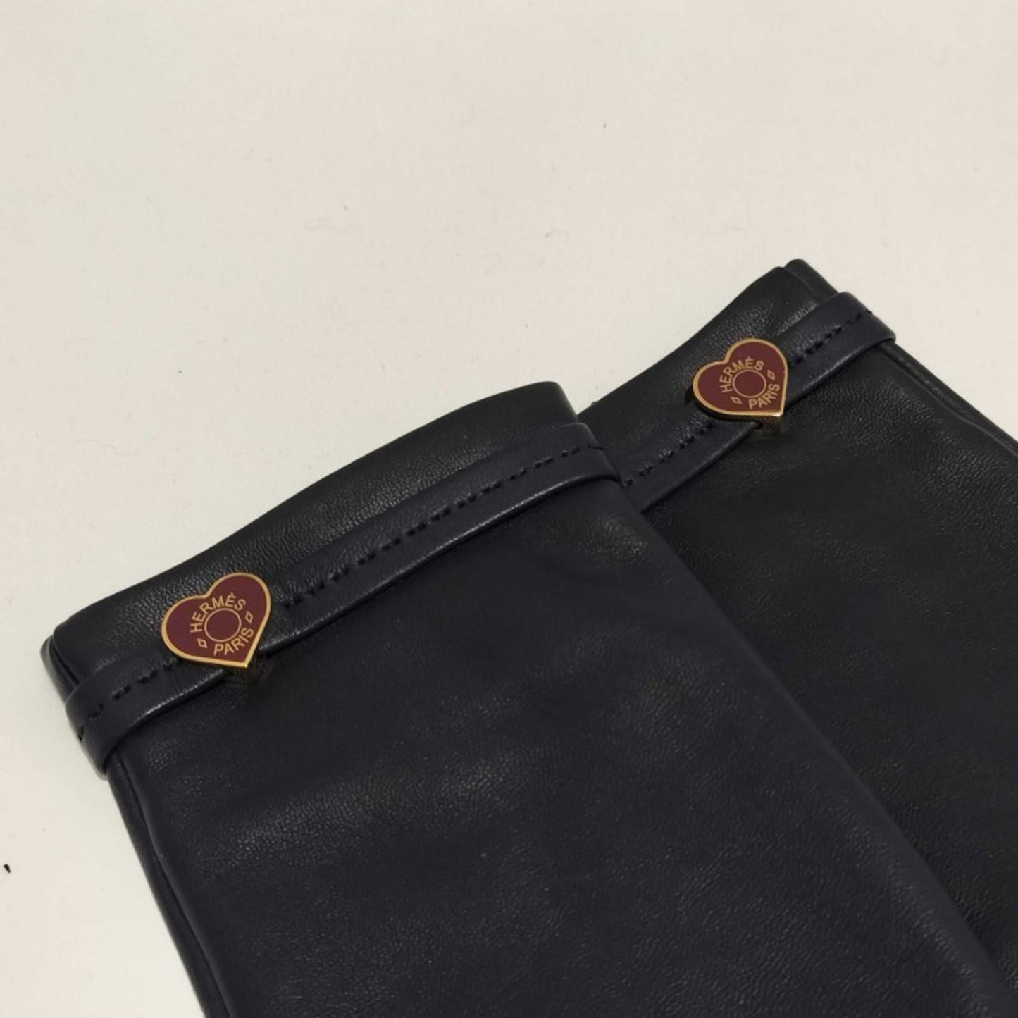 Hermes Dream Love Navy Lambskin Gloves