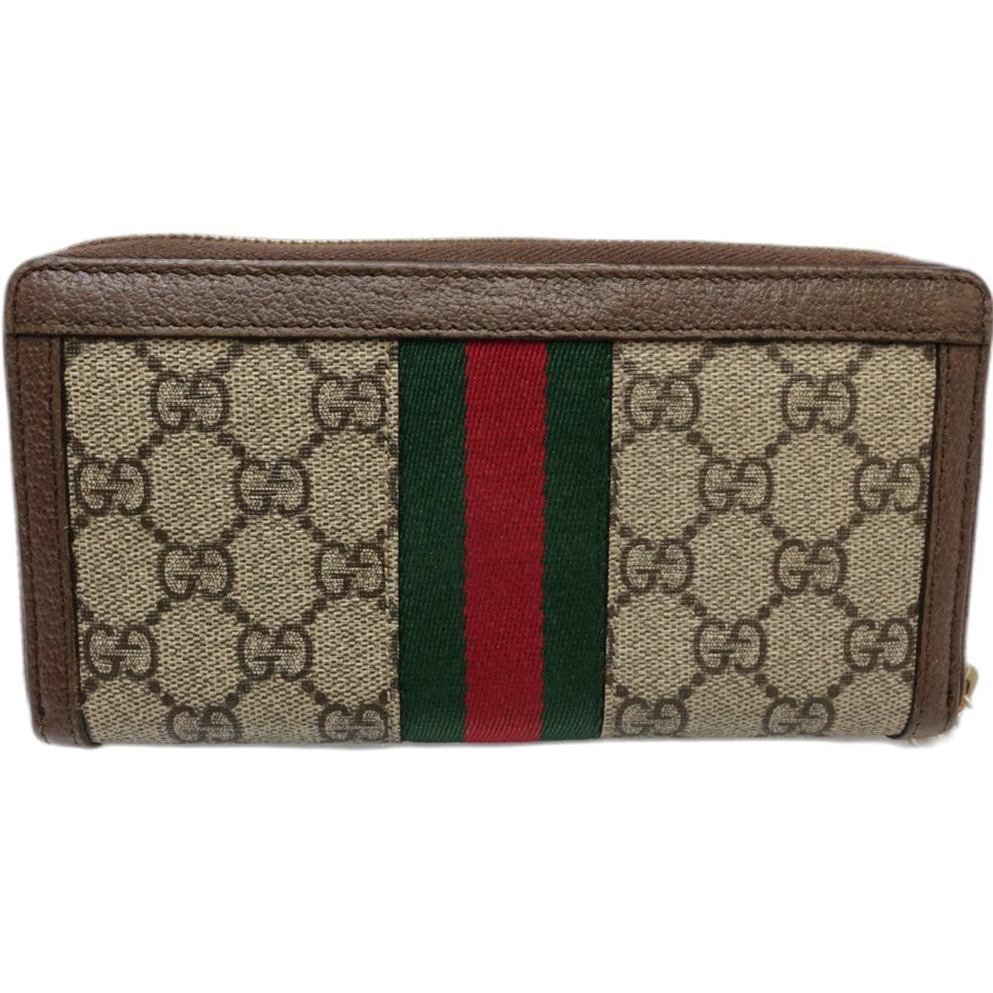 Gucci Gucci Long Wallet 523154 Ophidia Zip Around Gg Supreme Canvas Beige Ebony 181217