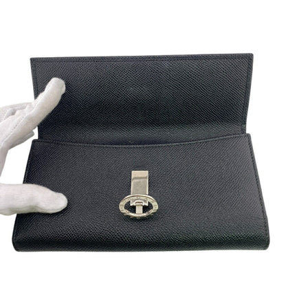 Bvlgari Bulgari Flap Circle Long Wallet Black