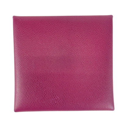 Hermes Bastia Purple Silver Hardware Chevre Wallet/Coin Case