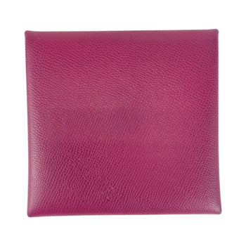 Hermes Bastia Purple Silver Hardware Chevre Wallet/Coin Case