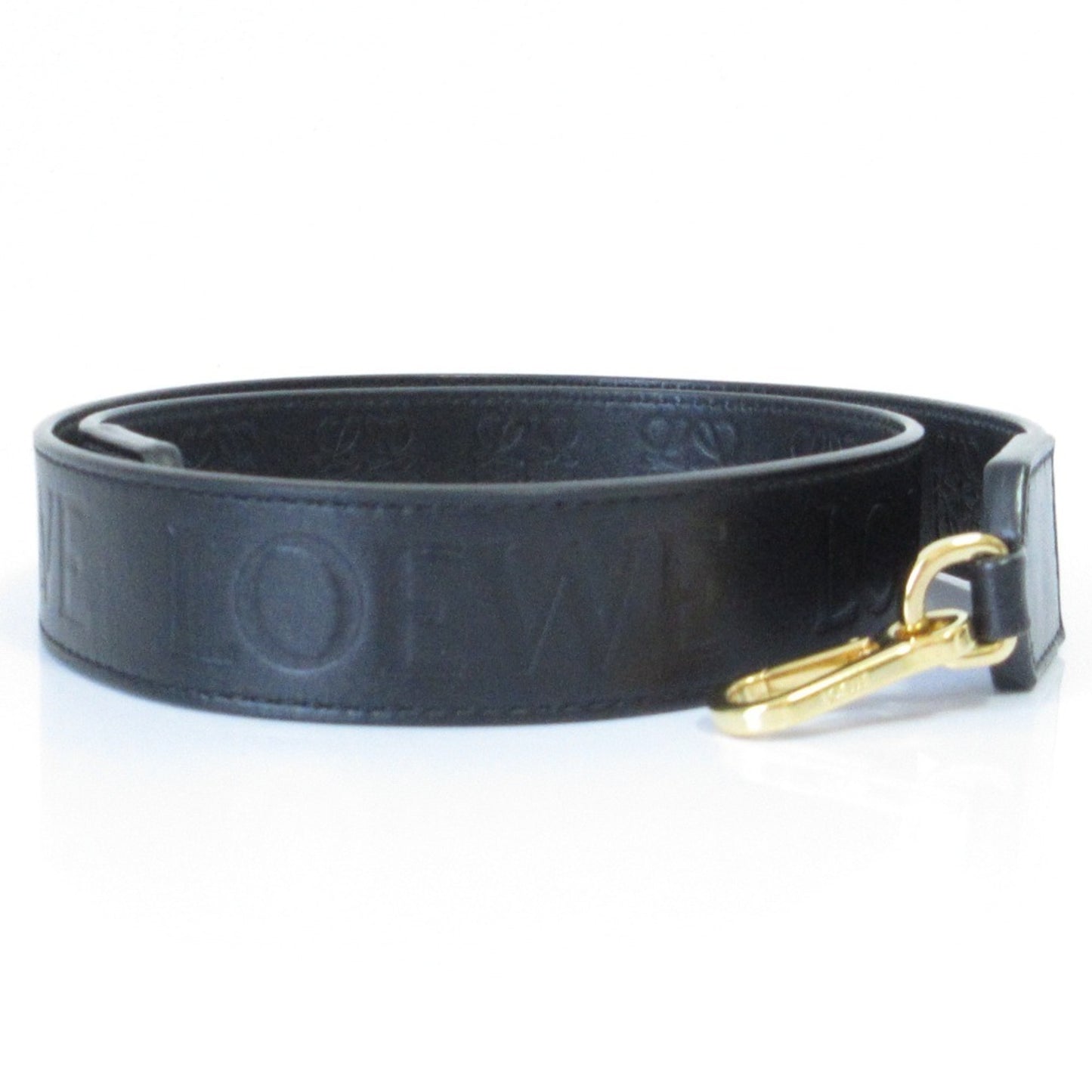Loewe Anagram Logo Leather Shoulder Strap In Black