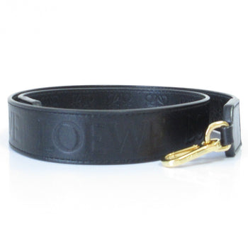 Loewe Anagram Logo Leather Shoulder Strap In Black