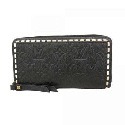 Louis Vuitton Monogram Empreinte Stitch Zippy Wallet M64805 Beige Noir