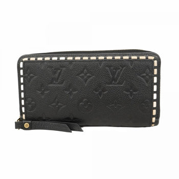 Louis Vuitton Monogram Empreinte Stitch Zippy Wallet M64805 Beige Noir