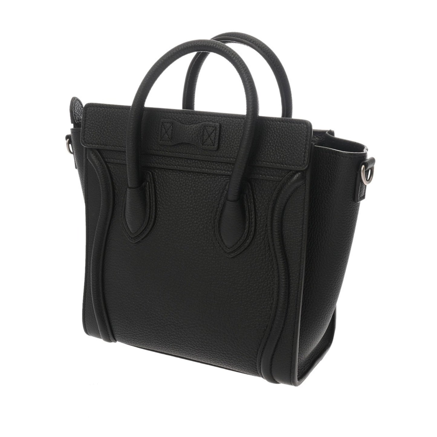 Celine Luggage Nano 2-Way Black 189243 Women'S Drummed Calfskin Handbag