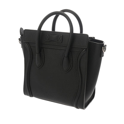 Celine Luggage Nano 2-Way Black 189243 Women'S Drummed Calfskin Handbag