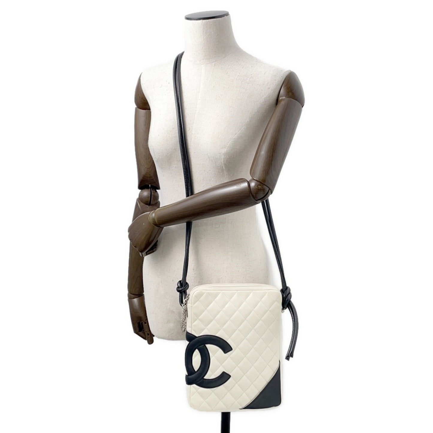 Chanel Shoulder Bag Cambon Line Medium Coco Mark A25178 Chanel White Black