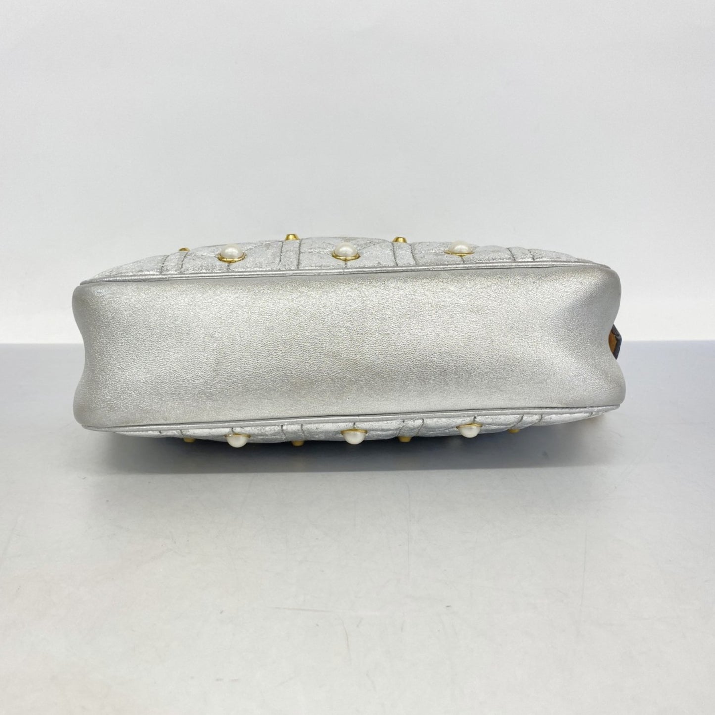 Gucci Gg Marmont Shoulder Bag 447632 Leather Silver