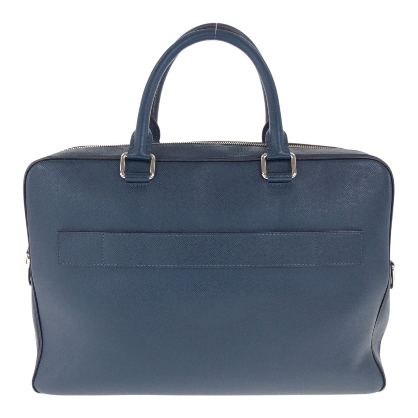 Louis Vuitton Taiga Porte-Document Voyage Mm Blue Leather Briefcase With Silver Hardware