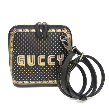 Gucci Guccy Print 511189 Women'S Leather Shoulder Bag Black