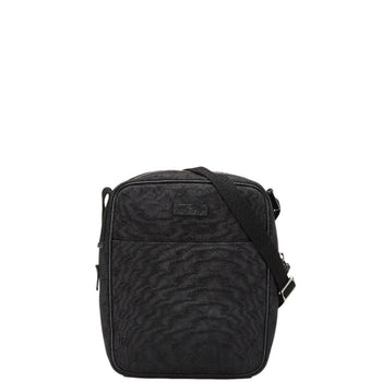 Gucci Gg Canvas Shoulder Bag 122759 Black Leather