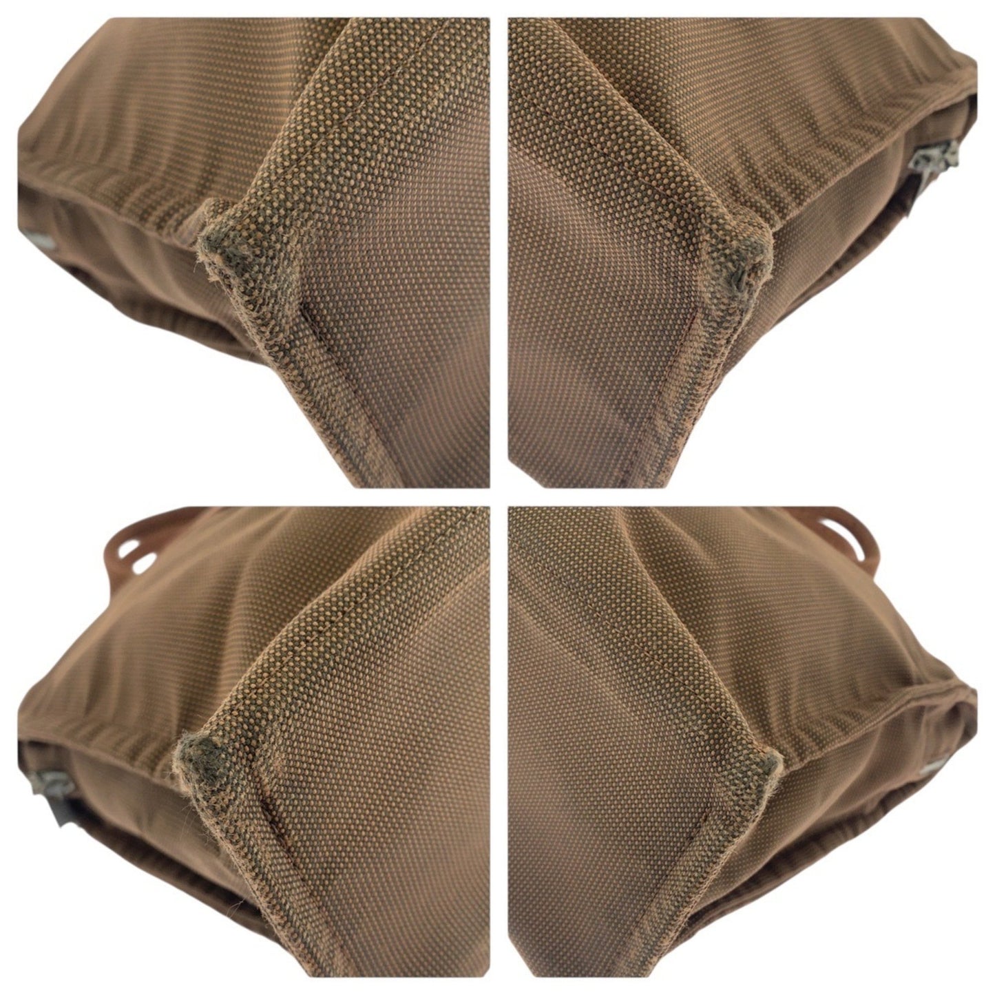 Hermes Air Line Mm Brown Canvas Tote Bag With Silver Hardware