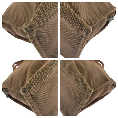 Hermes Air Line Mm Brown Canvas Tote Bag With Silver Hardware