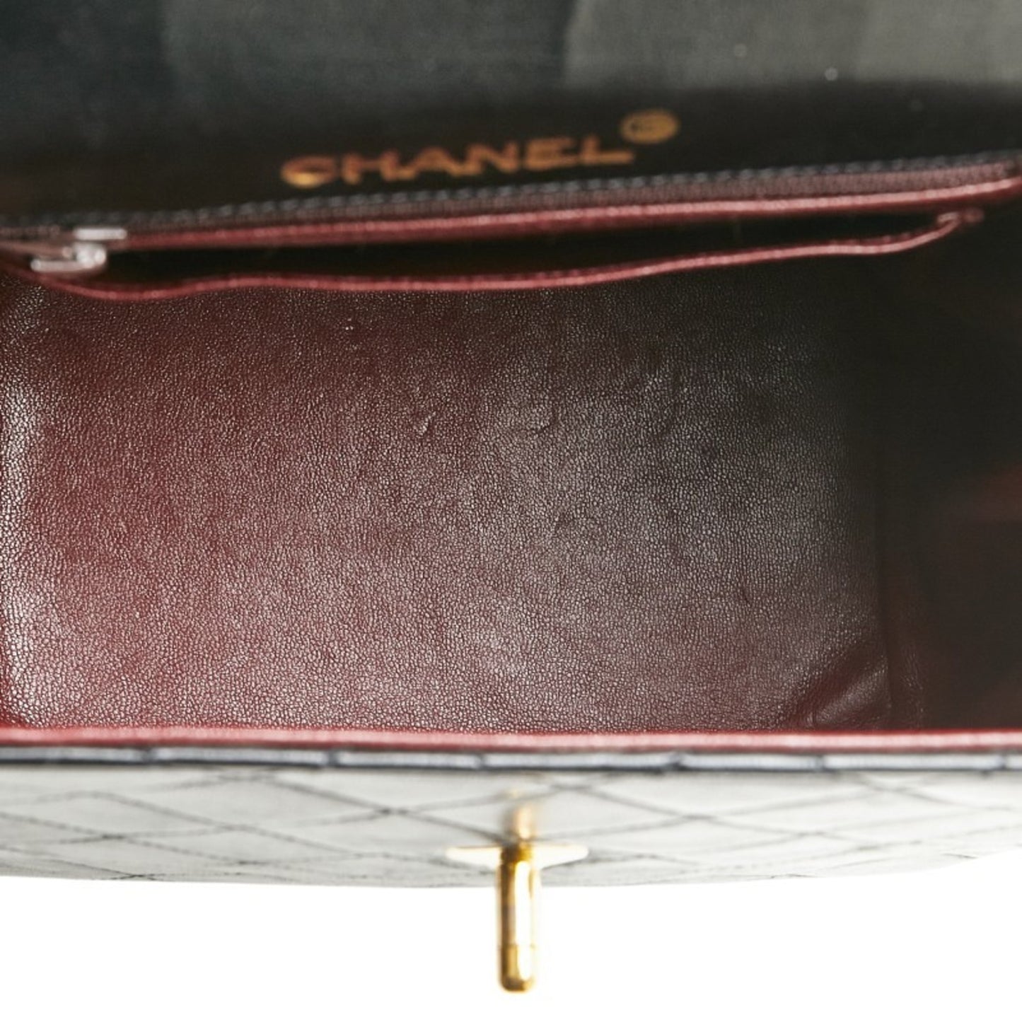 Chanel Matelasse Coco Mark Handbag Tote Bag Black Lambskin