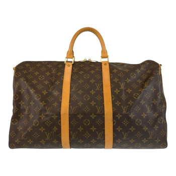 Louis Vuitton Louis Vuitton Monogram Keepall 50 Bandouliere Brown Gold Hardware Leather M41426