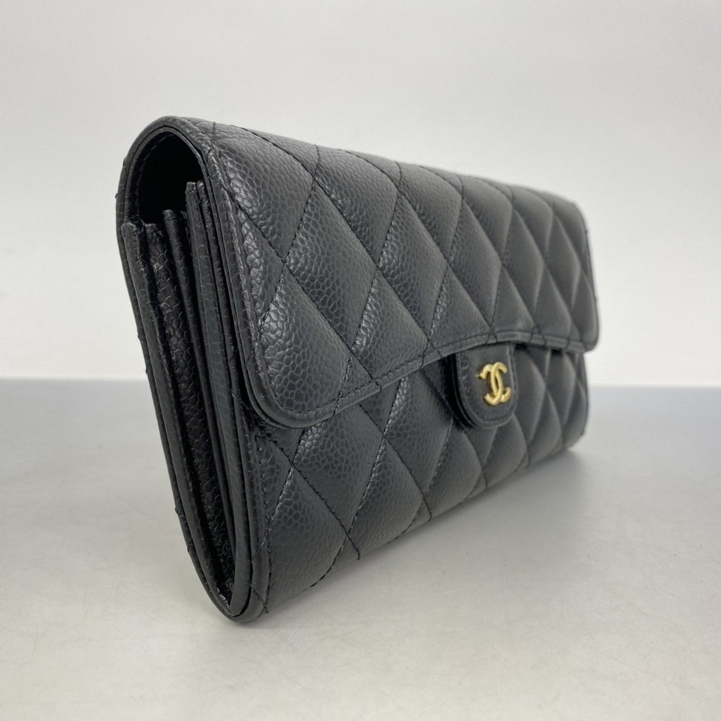 Chanel Matelasse Caviar Leather Long Wallet