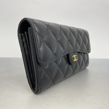 Chanel Matelasse Caviar Leather Long Wallet