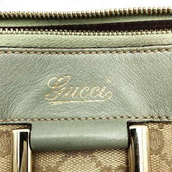 Gucci 204940 Shoulder Bag Gg Canvas Leather Abby Beige Green