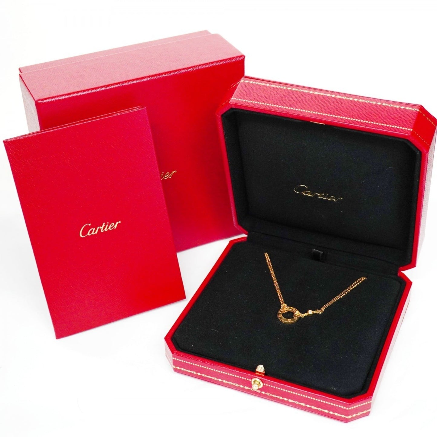 Cartier Love Circle 2Pd Necklace In 18K Pink Gold