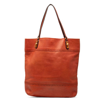Gucci Bamboo Tote Bag/Shoulder Bag 338999 Red/Brown Leather