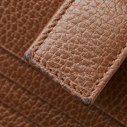 Gucci Gg Canvas Zip-Around Bifold Wallet 346056 Beige Brown Leather