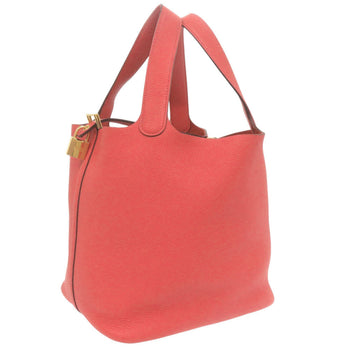 Herms Picotin Lock Mm Taurillon Clemence Leather Rouge Pivoine Handbag