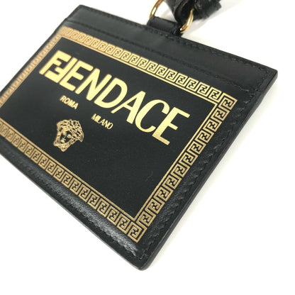 Versace X Fendi Collaboration Fendace Medusa Id Holder With Neck Strap