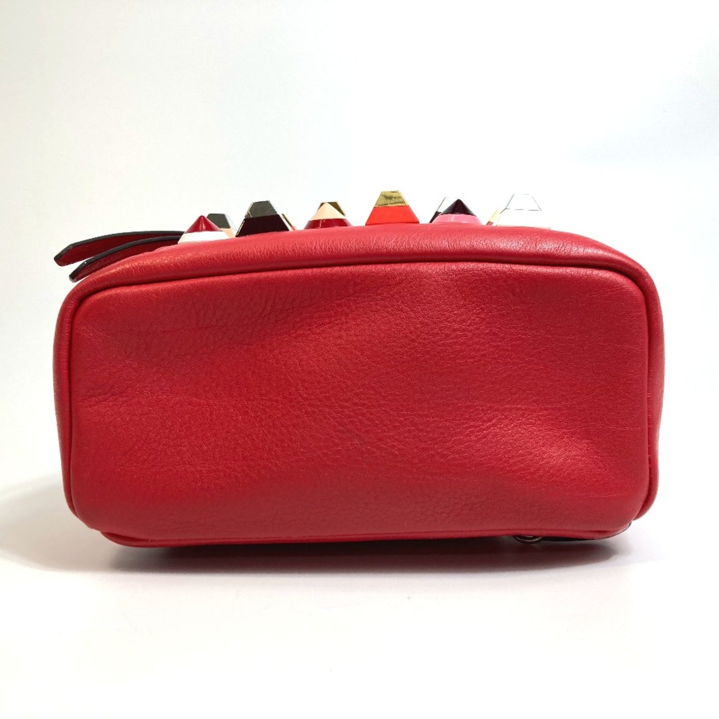 Fendi 8Bz038 Valentine Limited Color Studs Backpack Backpack Red Red