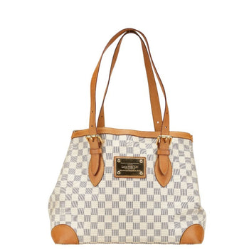 Louis Vuitton Damier Azur Hampstead Mm Tote Bag Shoulder N51206 White Pvc Leather