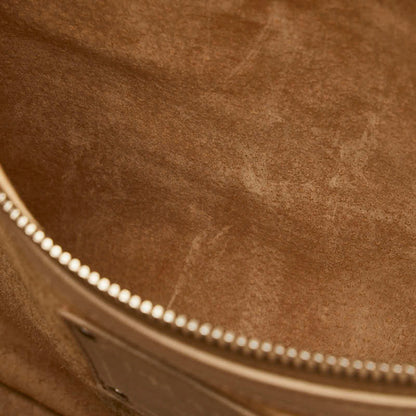 Prada Triangle Plate Handbag Beige Leather